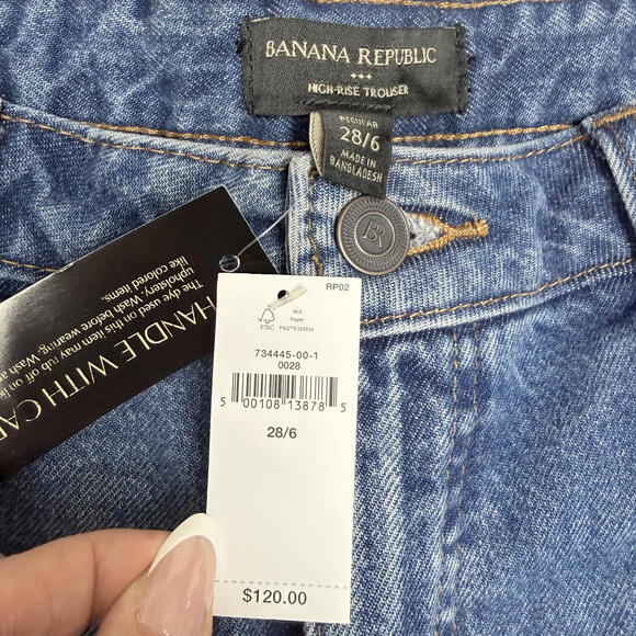 NWT Banana Republic High Rise Wide Leg Denim Dark Wash 28/6 Y2K - Picture 3 of 7